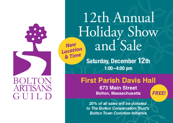 Bolton Artisans Guild holiday show and sale December 12, 2015 1:00 - 4:00PM