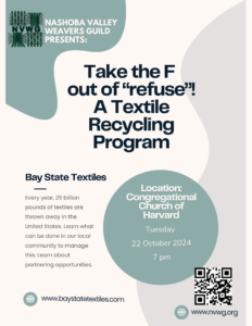 flyer for October program with Baystate Textiles