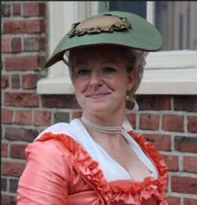 headshot of a woman in 18th century clothing